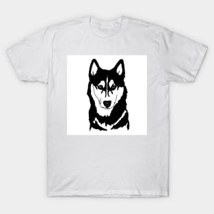 Husky black and white wall eyes T-Shirt